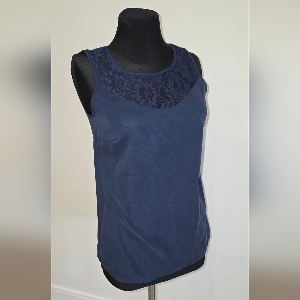 NWT Vero Moda Navy Blue Tank Top with Lace, XS